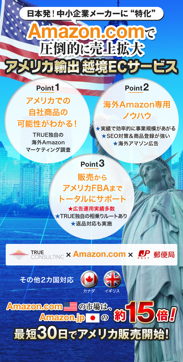 Amazon アマゾン アメリカと越境ecの運営代行ならトゥルーコンサルティング